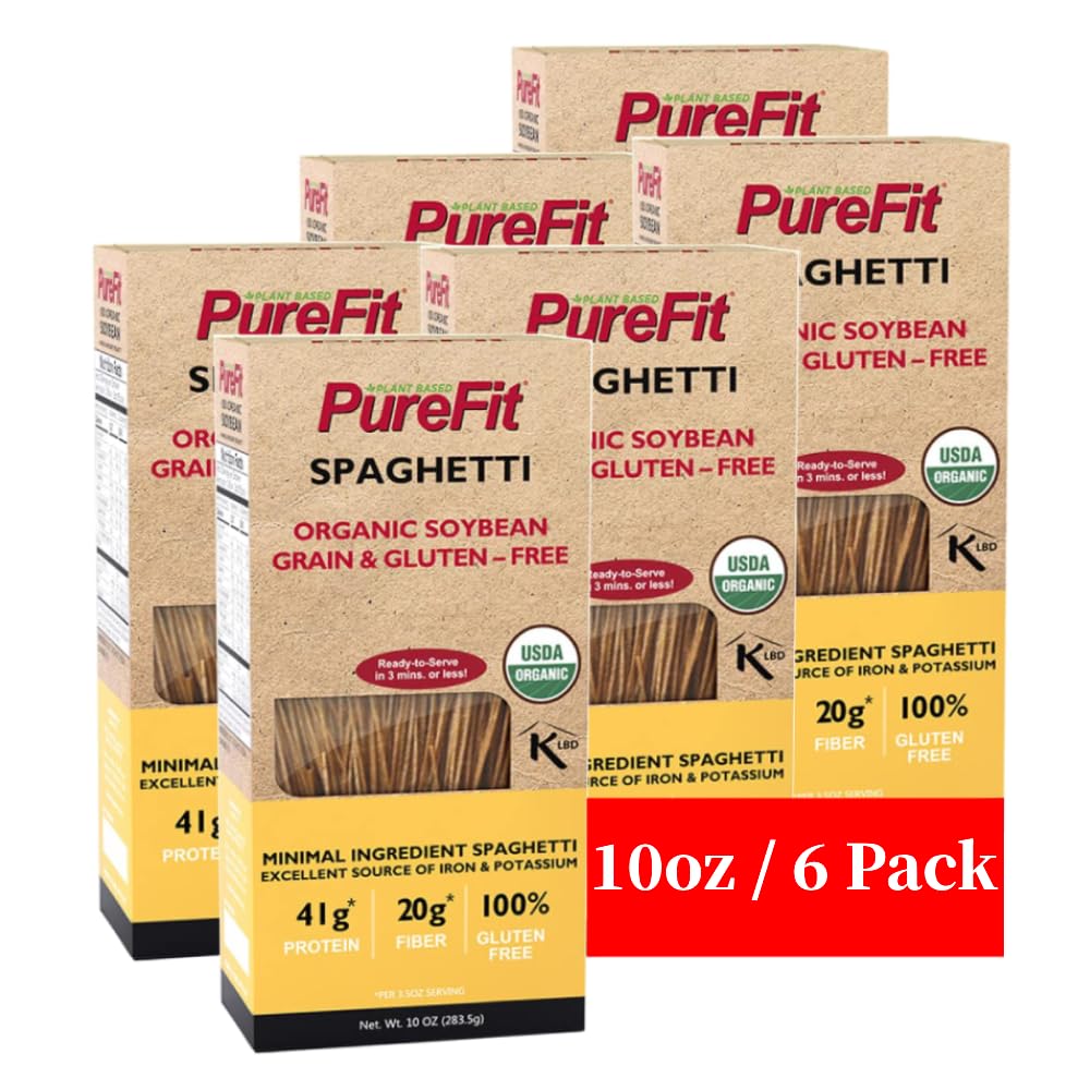 PureFit Organic Soy Bean Spaghetti Pasta,High Protein Pasta,Low Carb Keto Pasta, Gluten-Free, Vegan, Non-GMO, Kosher, Plant-Base