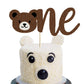 LetDec Bear First Birthday Cake Topper, Brown Paper, 1 Count, Lumberjack Theme, Rustic Buffalo Plaid Decorations