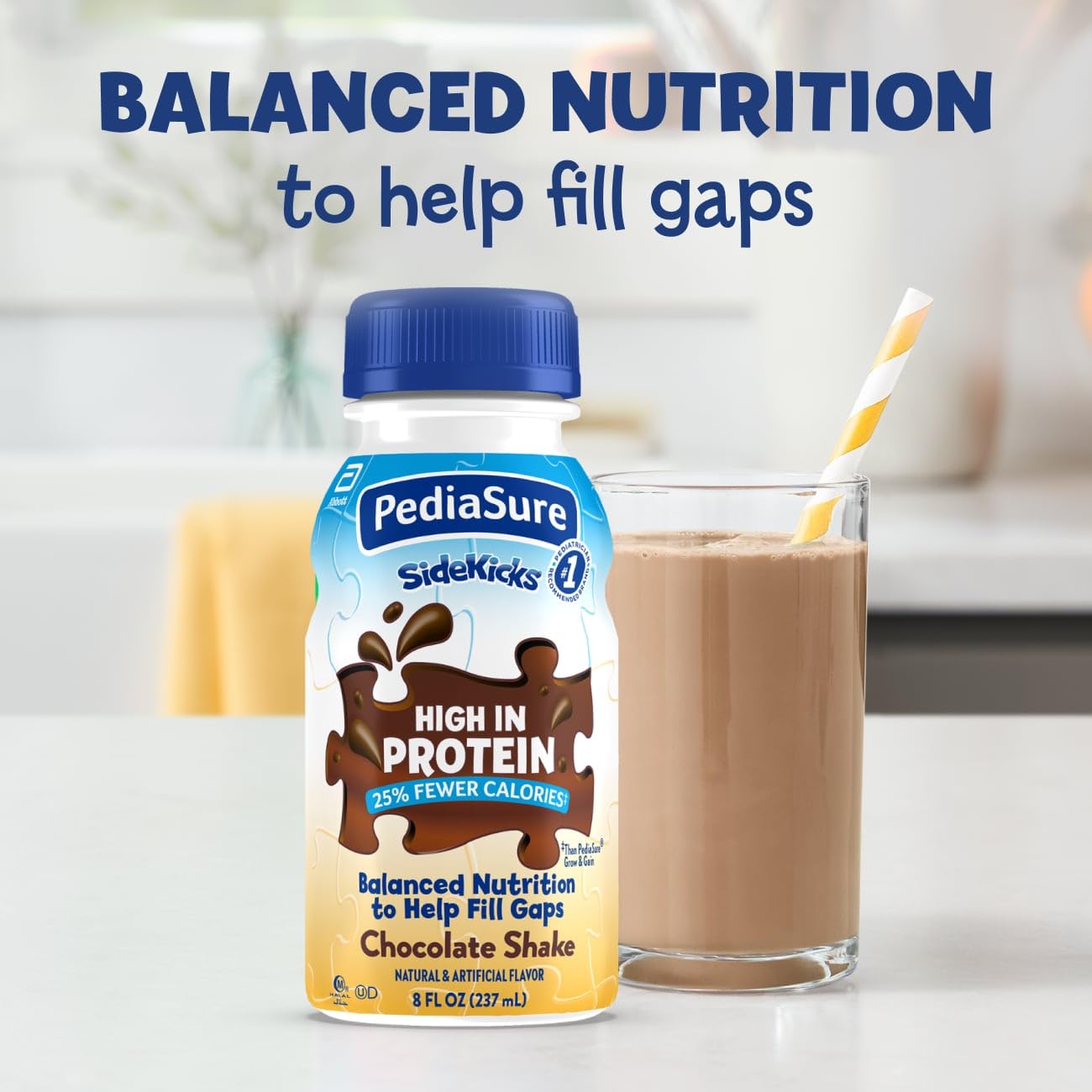 PediaSure SideKicks, 24 Shakes, Kids Protein Shake, With Key Nutrients and Protein to Help Kids Catch Up on Growth and Help Fill