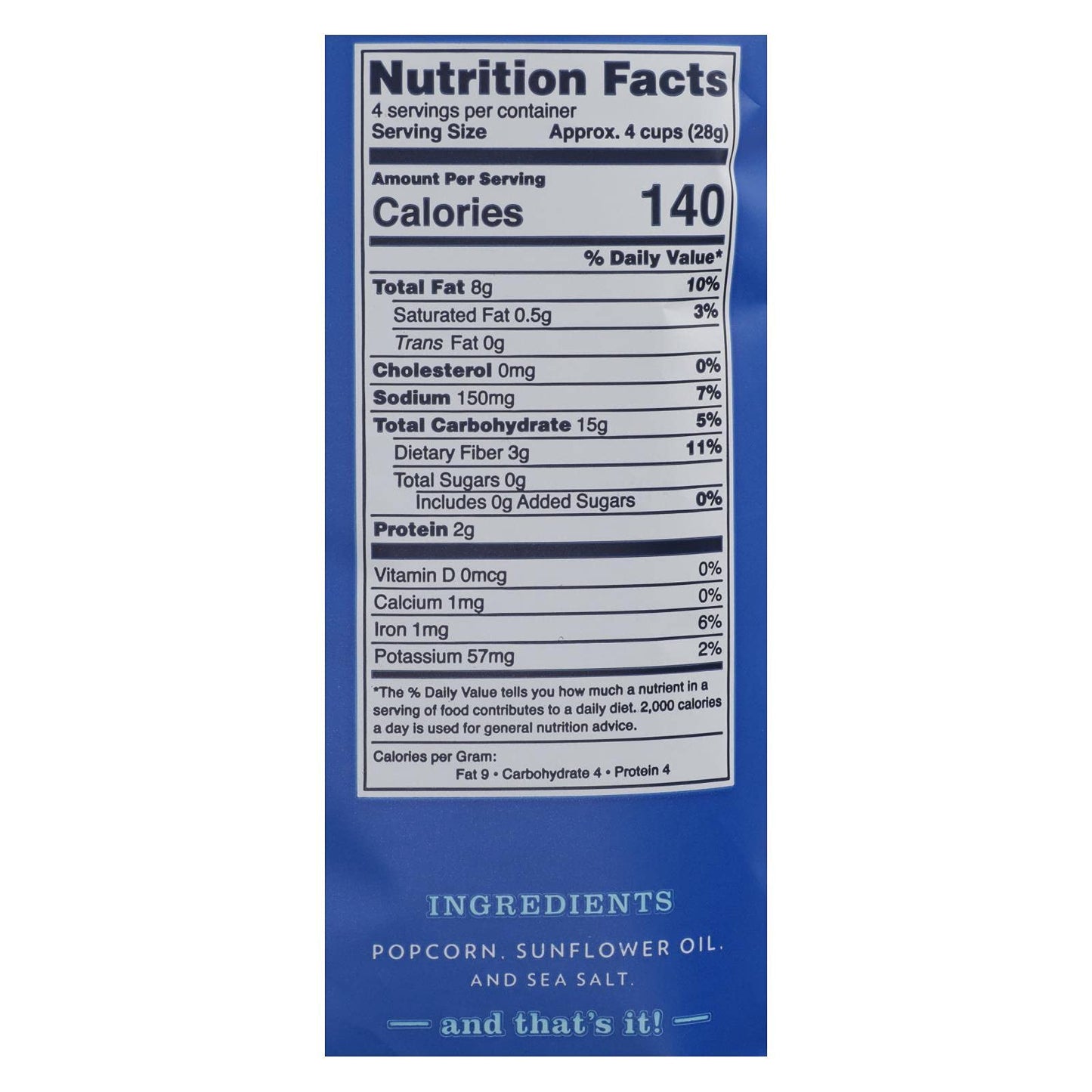 Live Love Pop 284536 Sea Salt Popcorn44; 4.4 Oz - Pack Of 12