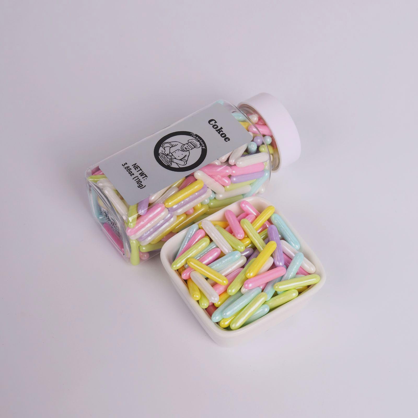 Cokoc Macaron Sprinkles for Cake Decorating, 3.88 Ounce, Edible Sprinkles for Cookies, Cupcakes, Ice Cream, Parties