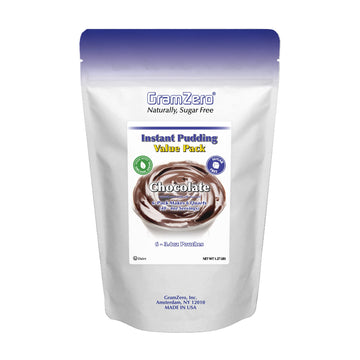 Gramzero Chocolate Sugar Free Pudding Mix 6-Pack, Great For Nutrition Club Meal Replacement Shakes, Low Calorie Dessert, Stevia 