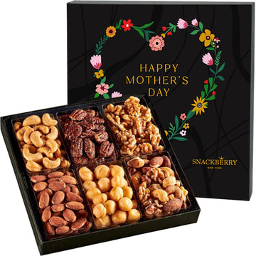 Holiday Mixed Nuts Mothers Day Gift Basket, in Elegant Box, Gift Set for Easter, Birthday Party, Sympathy, Healthy Gift Snack Bo