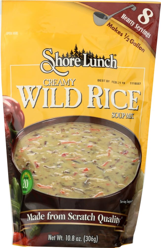 Shore Lunch Creamy Wild Rice Soup Mix, Made with Blends of White & Wild Rice with Seasonings, 8 Hearty Servings, Makes  Gallon o