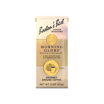 Bostons Best Coffee - Morning Glory Blend, Delicious Medium Dark Roast Delicious Gourmet Coffee, Premium Ground Coffee, 11 oz. /