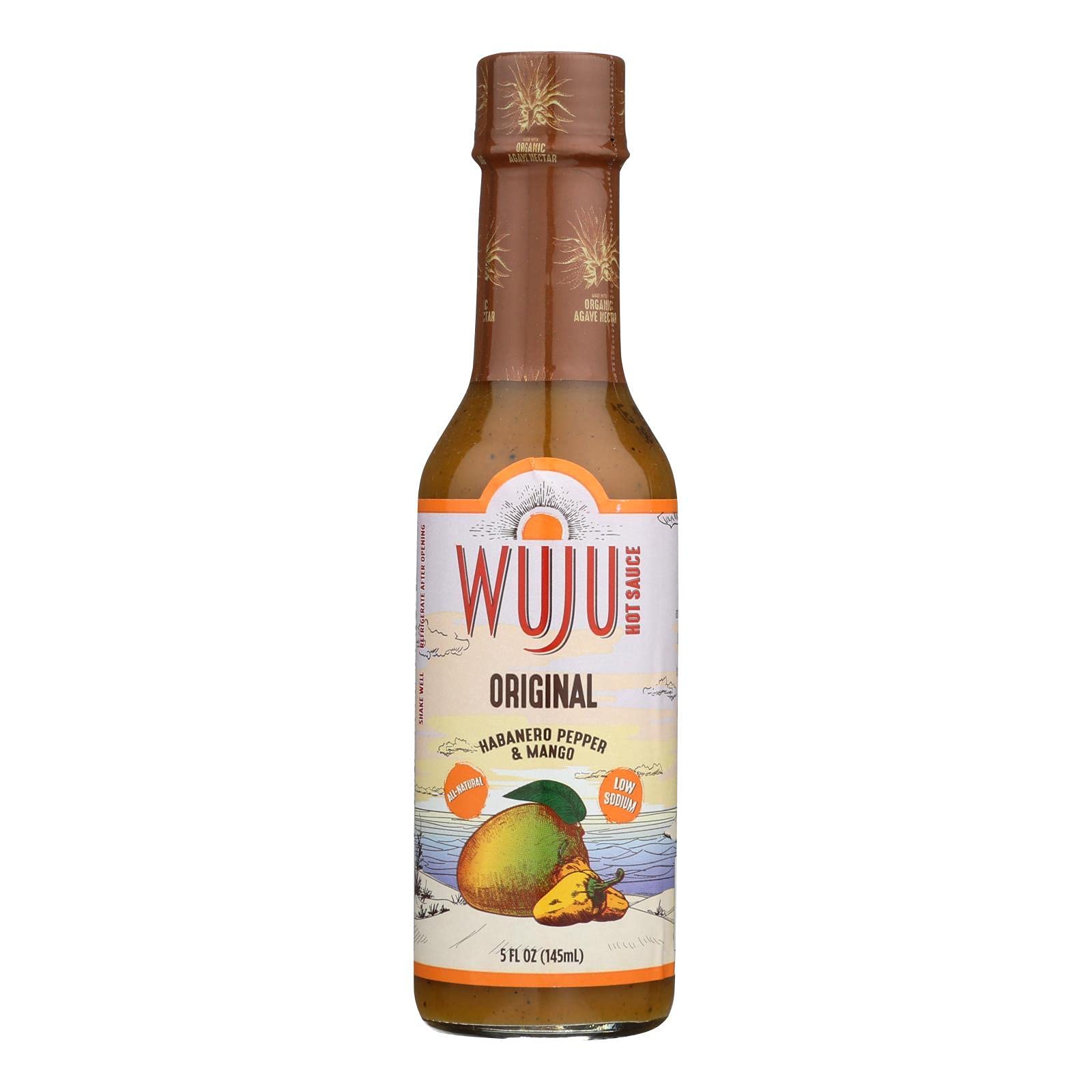 WUJU Hot Sauce, All Natural, Pack of 6, 5 Fl Oz Bottles