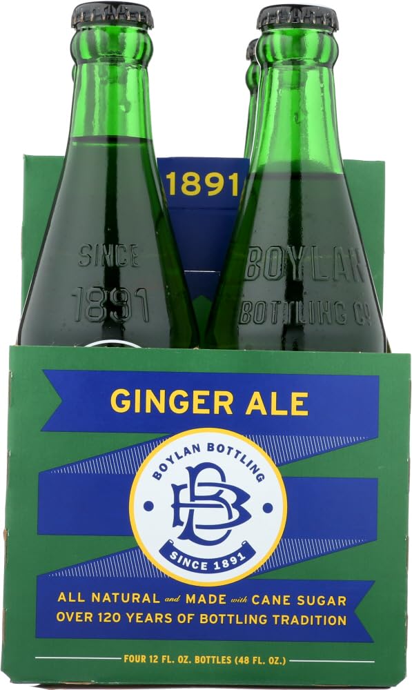 Boylan Pure Cane Sugar Soda, Ginger Ale, 12 Fl Oz Glass Bottles, Pack of 12