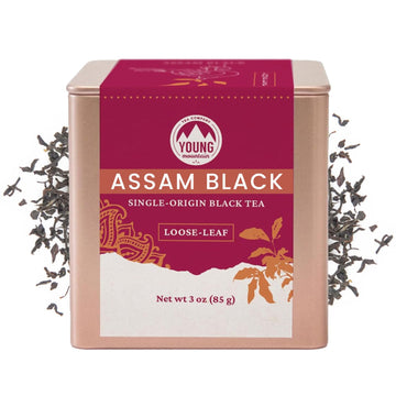 Young Mountain Tea Organic Assam Loose Leaf Tea, Robust, Full-Bodied, Malty Flavor From Northeastern India, Single-Origin Black 