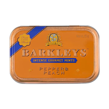Barkleys Gourmet Pepper & Peach Mints, Breath Mints - Strong Pepper & Peach Flavor For Party, After Dinner, Wedding, Every Day U