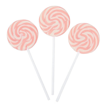 Pink Swirl Lollipop Suckers - 24 Individually Wrapped Pieces