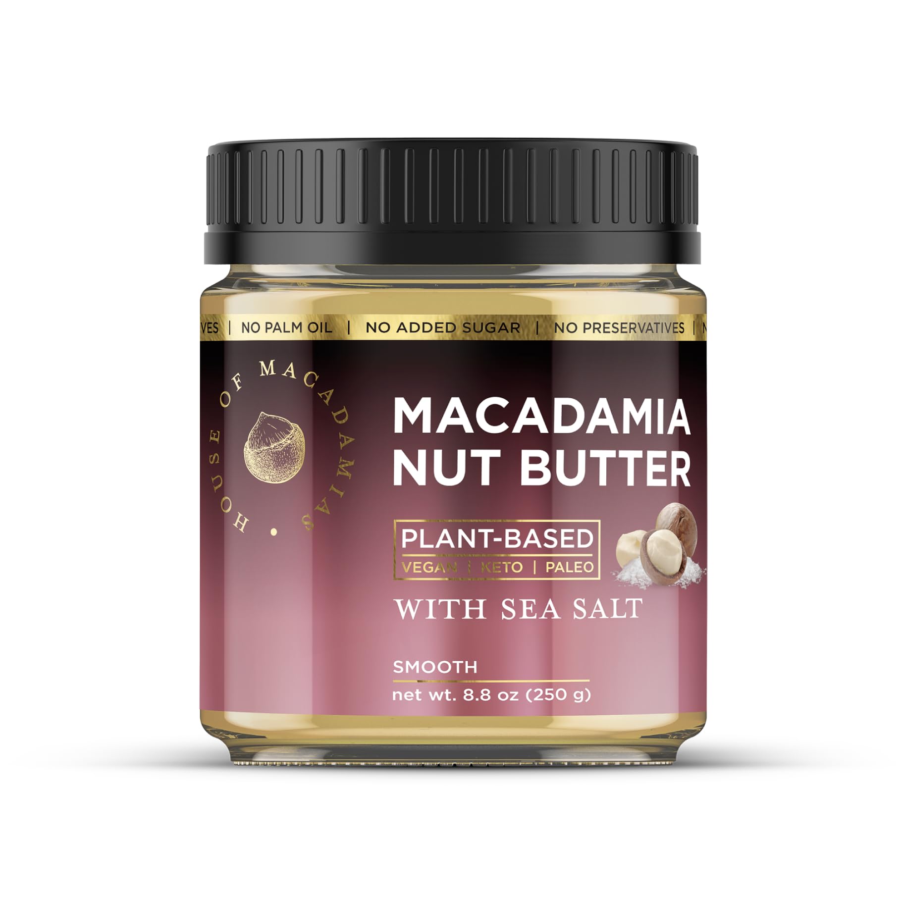 House of Macadamias Macadamia Nut Butter, No Added Sugar, Plant-Based, 8.8oz