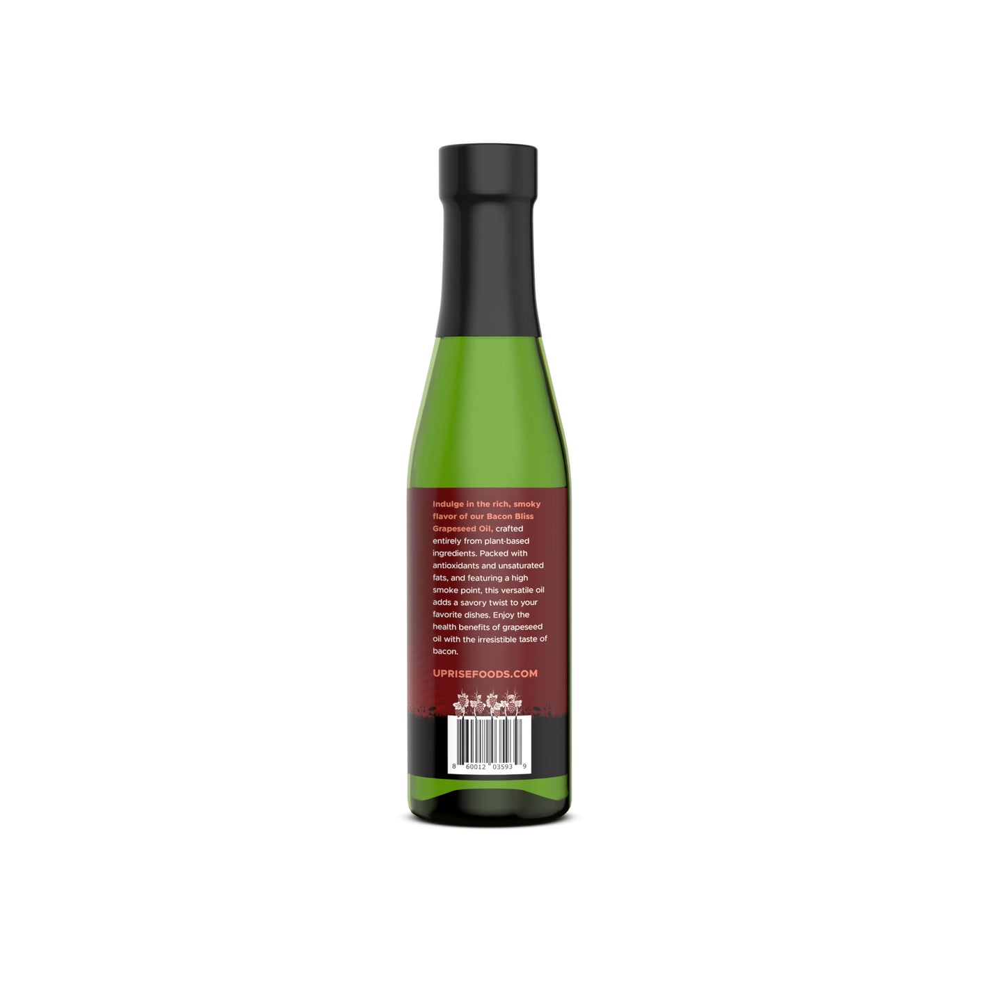 Bacon Bliss Grapeseed Oil 12.7 Oz (High Smoke Point, Gluten-Free, Non-Gmo, Plant-Based)