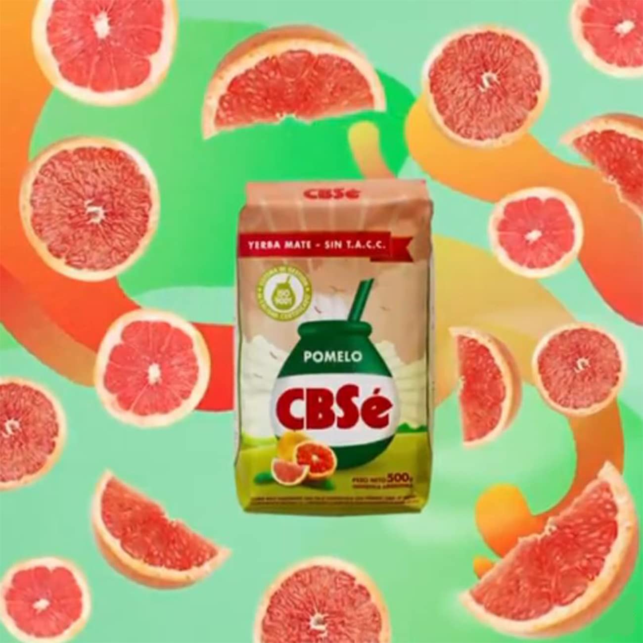 YERBA MATE CBSE GRAPEFRUIT FLAVOR - SABOR POMELO 500 GR/1.1 LB (2 PACK)