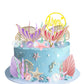 Mermaid Cake Topper Big Mermaid Tails Seaweed Bubbles Shells And Golden Ginkgo Leaves Cake Set For Mermaid Under The Sea Cake De