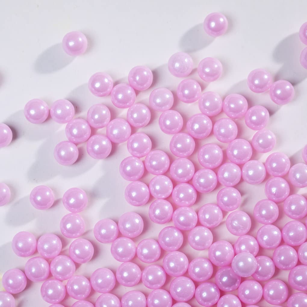 Pink Sprinkles Edible Pearls,Cake Sprinkles 130g 4.6OZ,Cookie Sprinkles,Sugar Pearl, Edible Candy Pearls for Cake Cupcake Decora