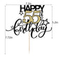 Bekaterea Happy Birthday Cake Topper,Black Font Golden Numbers 55Th Birthday Cake Decoration,Hello 55, Cheers To 55Years/55Th An