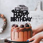 Qerleny Black Glitter Pickup Truck Cake Toppers, Pickup Truck Happy Birthday Cake Toppers Farm Pickup Truck Party Cake Party Dec