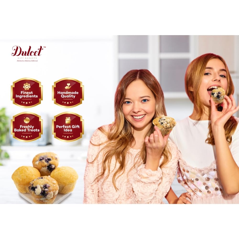 Dulcet Gift Baskets Deluxe Gourmet Food Gift Basket, Cakes For Delivery For Families Men And Women: Includes Assorted Brownies, Crumb Cakes Rugelah, And Muffins. Great Gift Idea!