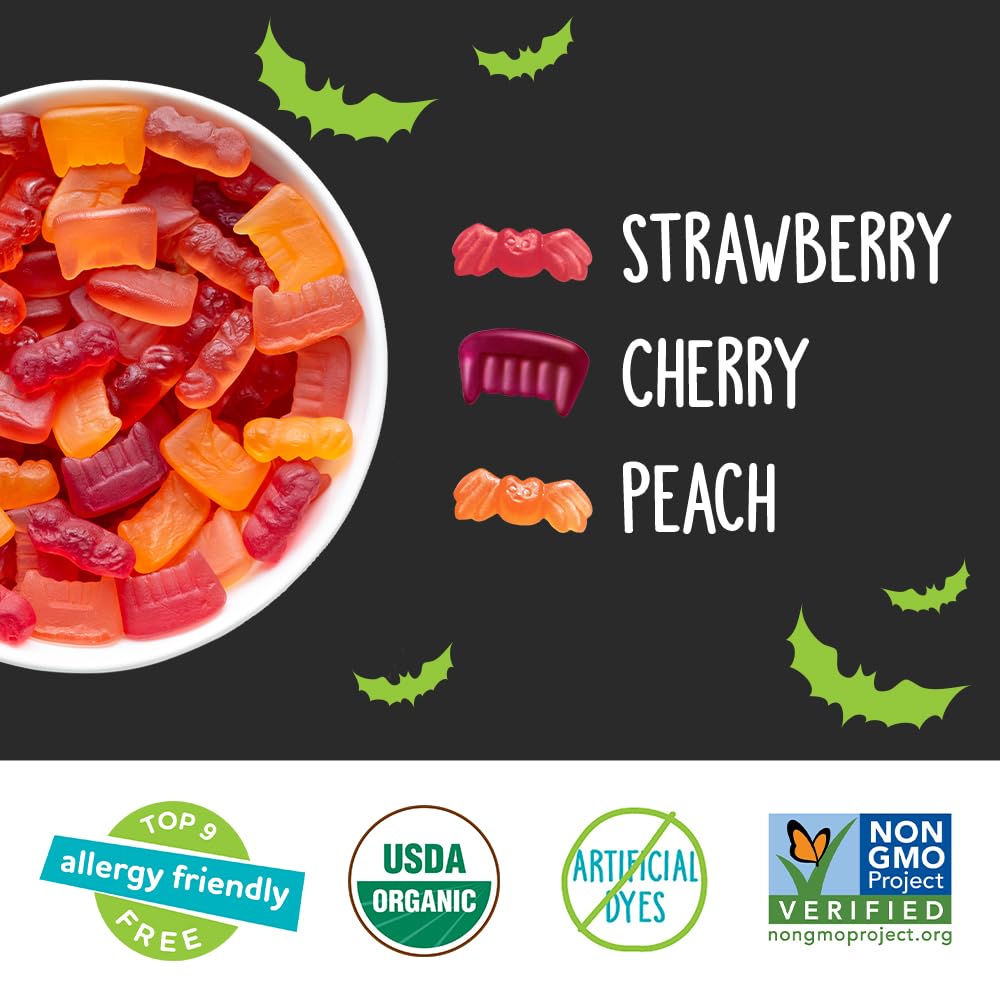 Yumearth Organic Halloween Gummy Fruits - Fruity Candy Snack Packs, Gluten Free Snacks For Kids - Allergy Friendly, Non-Gmo, No