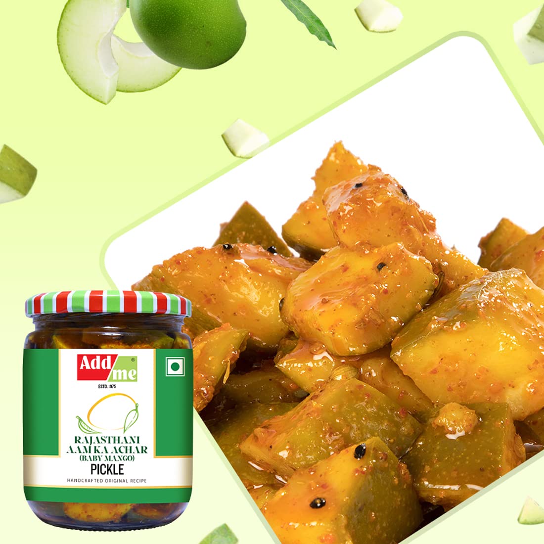 Add Me Mango Pickle 500G Without Stone, Seed Less Cut Mango Marwadi Rajasthani Recipe, Aam Ka Achar In Mustard Oil Pickles Baby