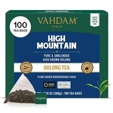 Vahdam, High Mountain Oolong Tea Bags (100 Count) Non Gmo, Gluten Free | High Grown Oolong Tea Leaves - Light & Floral | Reseala