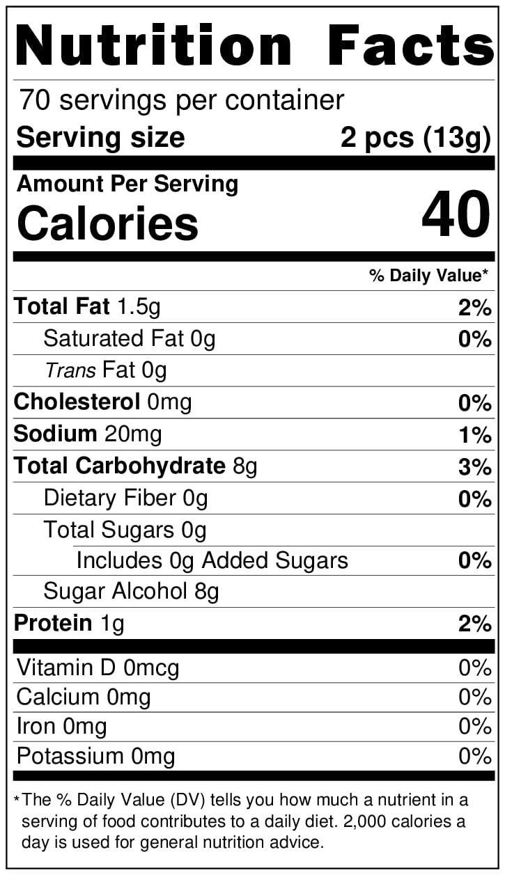 SweetGlob Individually Wrapped Original Crunchy Peanut Butter Candy (Sugar Free Peanut Butter Bar, 2 Pound)