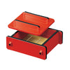 Fukui Craft 5-658-18+19+20 Buckwheat Plate, Red, 5.3 x 4.7 x 2.0 inches (13.4 x 12 x 5 cm), Soba with Lid, Mini, Ceilo, Small Re
