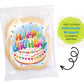 Happy Birthday Cookies Decorated Gift Basket Large 6 Pack | Individually Wrapped Sugar Cookie Jumbo With Icing Cake Party | Nut-Free Kosher
