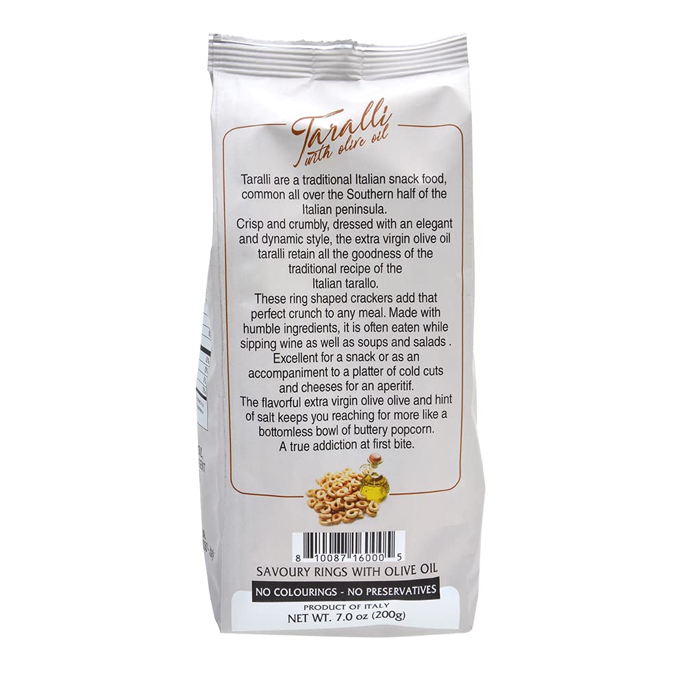 Mantova Taralli with Olive Oil, All Natural Ingredients, 7 oz, Pack of 2