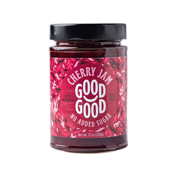 Good Good Cherry Jam, No Added Sugar, Low Calorie, Gluten Free, Vegan, 12oz / 330g, Pack of 1