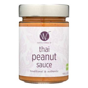 Watcharees Sauce Thai Peanut Pack Of 6 Size 12.8 Oz - No Artificial Ingredients Dairy Free Vegan Yeast Free