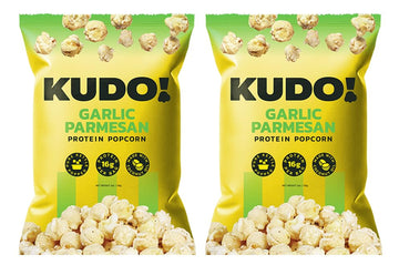 Kudo - Garlic Parmesan Kettle-Popped Protein Popcorn - Whole Grain, No Preservatives, No Artificial Flavors, Zero Trans Fat, Tas