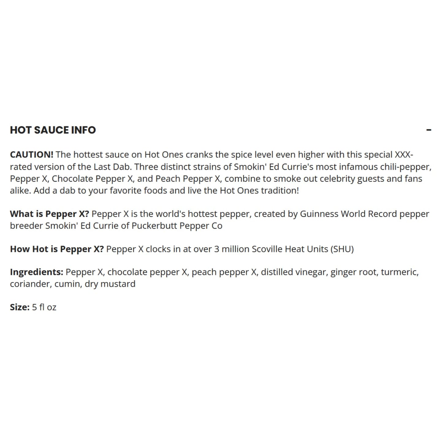 HOT ONES Hot Sauce, The Last Dab XXX, Pepper X, 5 Fl Oz, Worlds Hottest Pepper