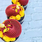 Harry Potter Cake Decorations With Wizard Lightning Sprinkles, Maroon And Gold Jimmies, Nonpareils, Sugar Pearls, Lightning Bolt