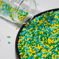 NIPEOR Nonpareils Sprinkles Edible Pearl Sprinkles 130g Green Blue Yellow 2mm for Cake Decorating Baking Ice Cream Cookies