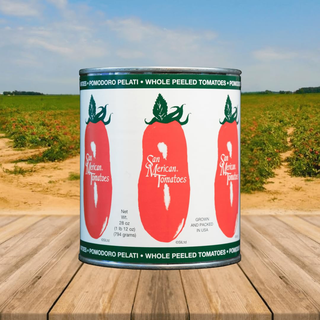SMT San Merican Tomato Whole Peeled Tomatoes, 28oz (Pack of 6) - Grown in the USA, 1.75 lb Total Weight