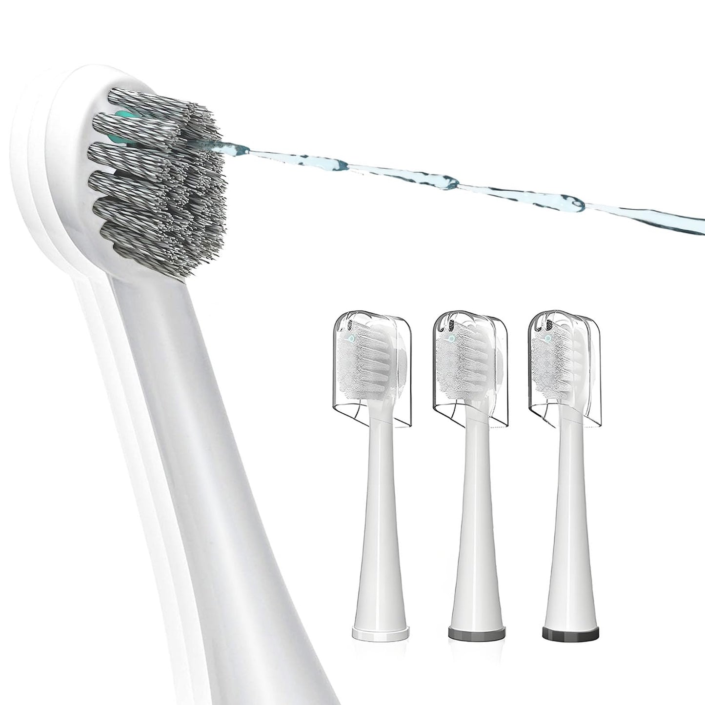 Replacement Brush Heads For ???????????????? ??????????-???????????? Flossing Toothbrush With Cover, Compact, 3 Count White, Har