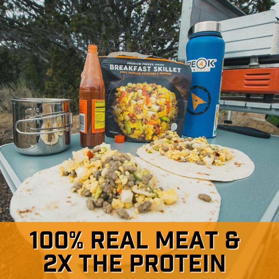 Peak Refuel Breakfast Skillet | 31G Protein | 680 Calories | 100% Real Meat | Premium Freeze Dried Backpacking & Camping Food |