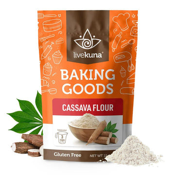 LiveKuna - Cassava Flour, Cassava Root Baking Flour, Gluten-free Flour, Alternative to All Purpose Flour, Spelt Flour, Great for