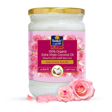 Parachute Advansed Skinpure 100% Organic Extra Virgin Coconut Oil With Rose Oil |Face & Body Oil Moisturizer |Boosts Collagen| C