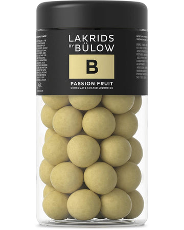 Lakrids By Blow - B - Passion Fruit - 10.41 Oz - Chocolate Coated Gourmet Licorice - Authentic Scandinavian Candy Produced In De