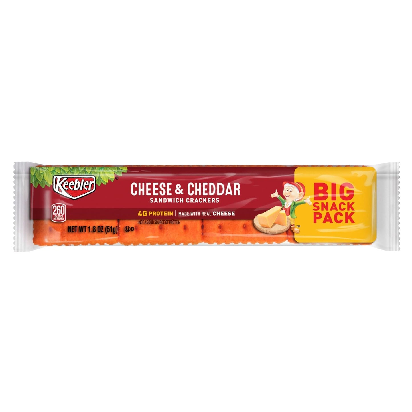 Keebler Cheese And Cheddar Sandwich Crackers, Single Serve, 1.8 Oz Packages (12 Count)