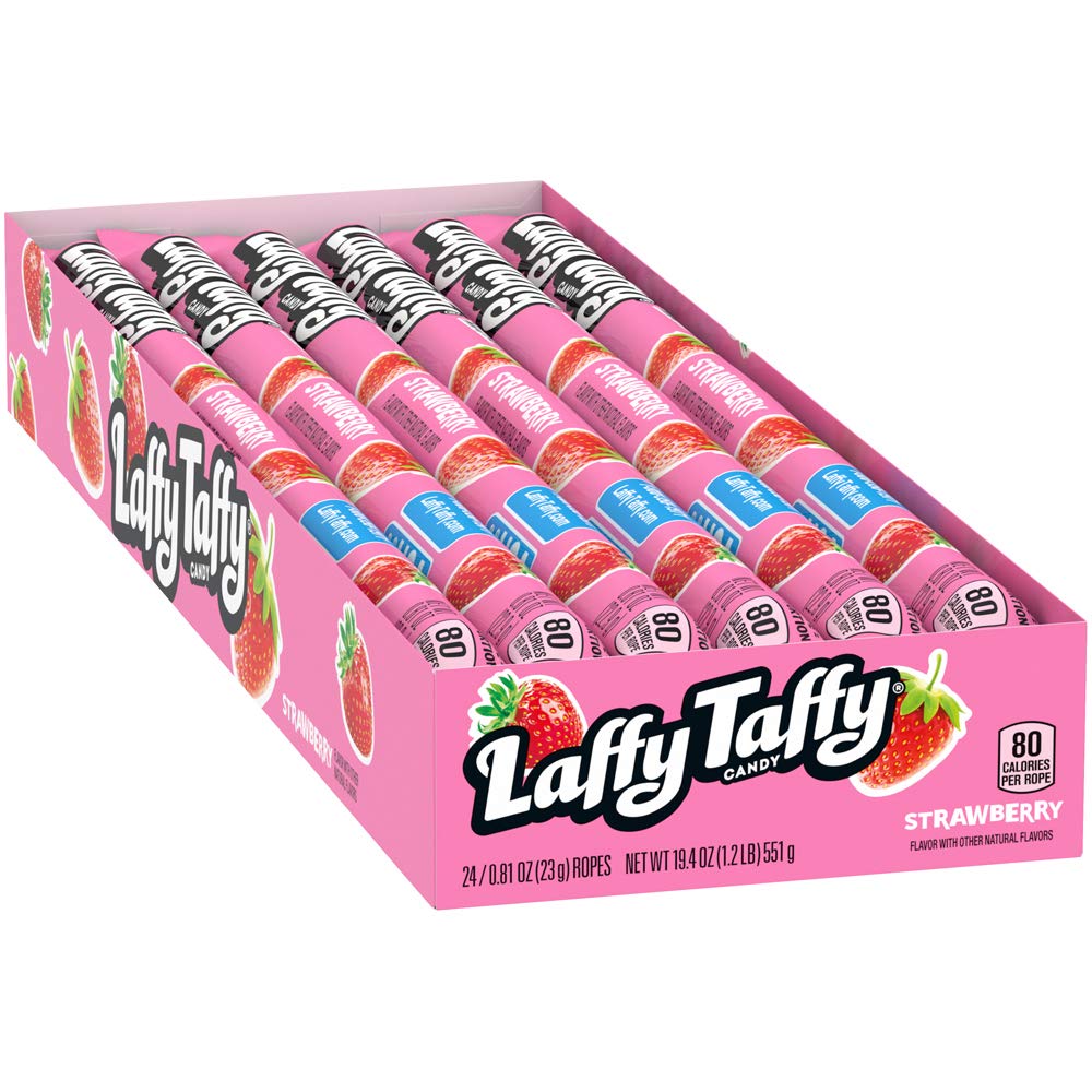Laffy Taffy Rope Candy, Strawberry Flavor, 0.81 Ounce Ropes (Pack of 48)