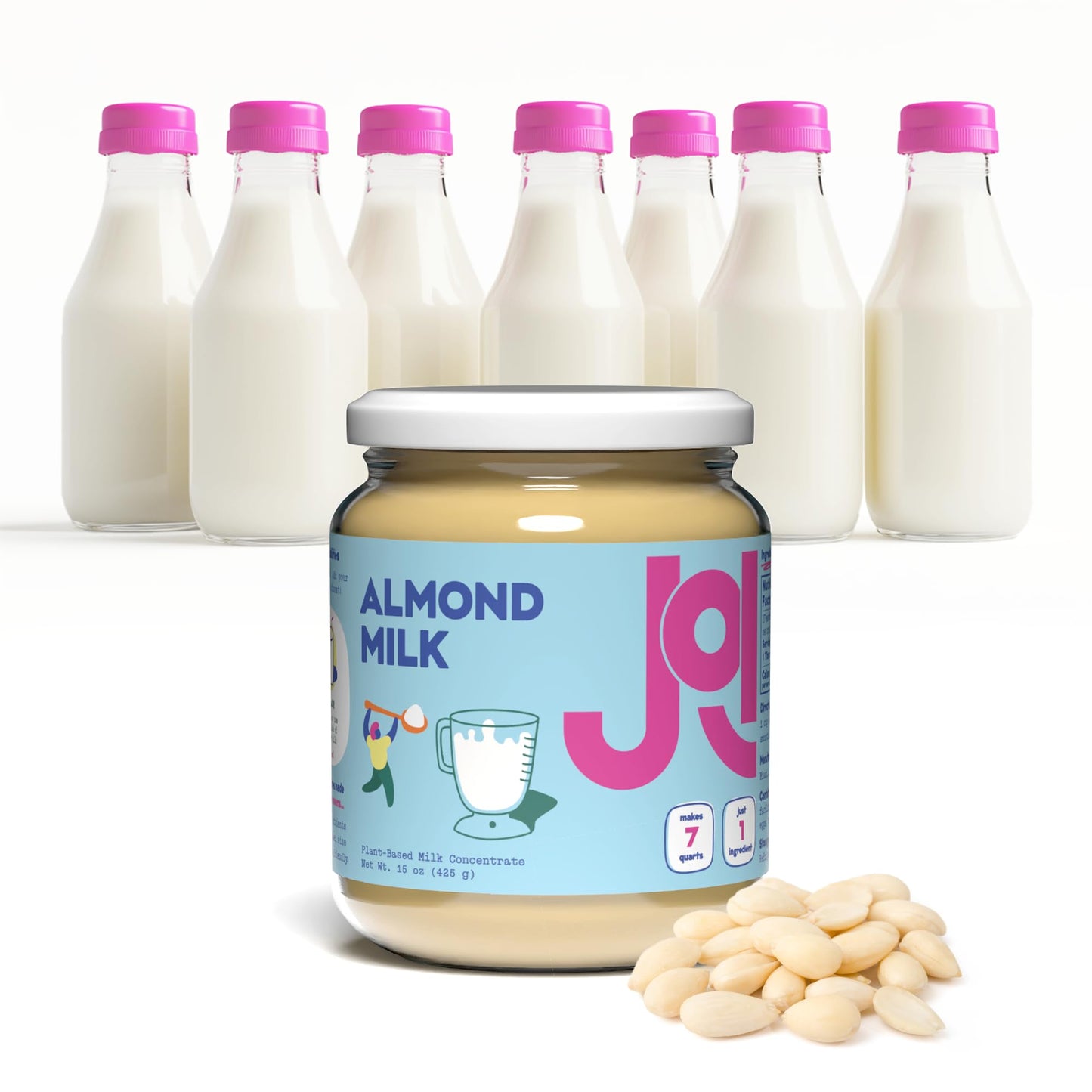 JOI Almond Milk Base, Unsweetened Plain Concentrate - 27 Servings, Paste, Butter, Blend with Water to Make Up To 7 Plant Milk Qu