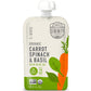 Serenity Kids 6+ Months Veggie Puree Baby Food Pouches - Carrot, Spinach & Basil - Usda Organic Baby Food & Allergen Free - No Added Sugar & Bpa Free - 3.5 Oz, 12 Pack