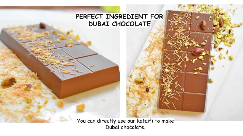 Kataifi Shredded Fillo Phyllo Dough, Baked Kataifi Pastry, 5.3 Oz. (150 Gr), Ingredient Of Dubai Chocolate Pistachio Bars, Knafe
