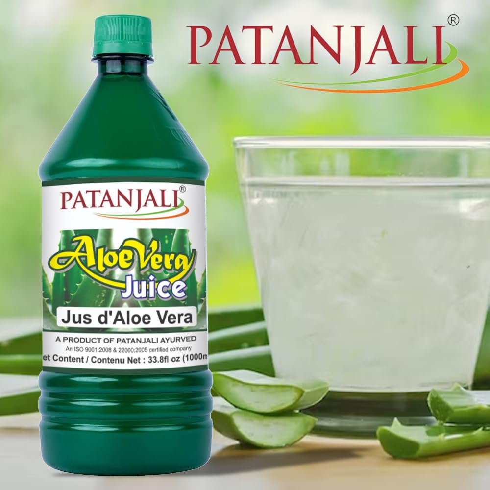 Patanjali Aloevera Fibre Juice, 1L, Bottle
