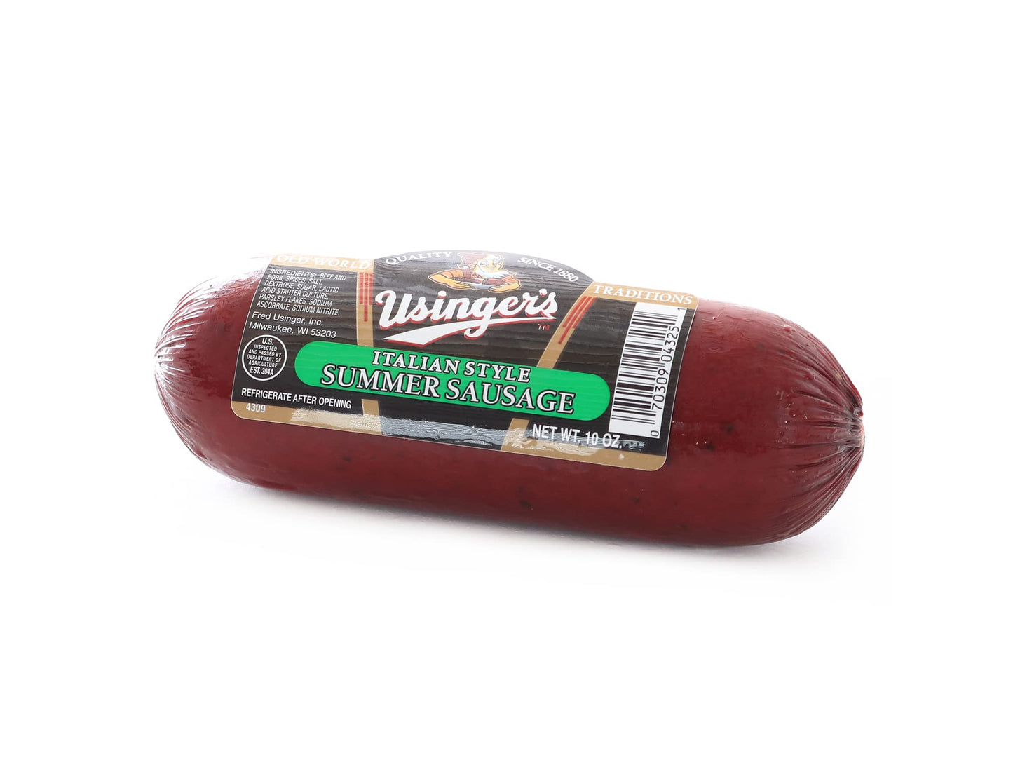 Wisconsin Cheese Mart Usingers Sausage Variety Pack - 4 Shelf-Stable Summer Sausages, 10 oz Each