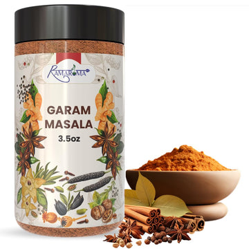 Ramaroma Natural Garam Masala Indian 15-Spice Blend Powder, 3.5Oz (100G) All Natural, Salt-Free | Vegan | No Colors | Gluten Fri