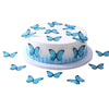YOcity Butterfly Cupcake Toppers 48Pcs Edible Blue Butterfly Cake Decorations Edible Butterflies for Cake Decorating Wafer Paper